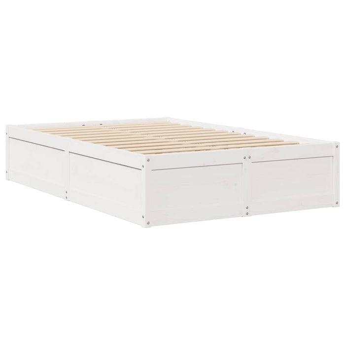 Pat cu saltea, alb, 140x190 cm, lemn masiv pin - WALTI WALTI