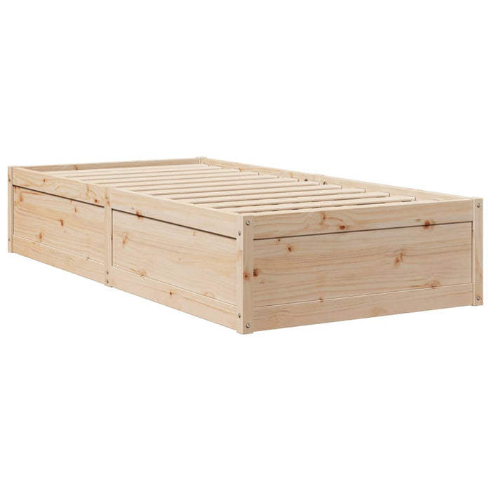 Pat cu saltea, 90x190 cm, lemn masiv pin - WALTI WALTI