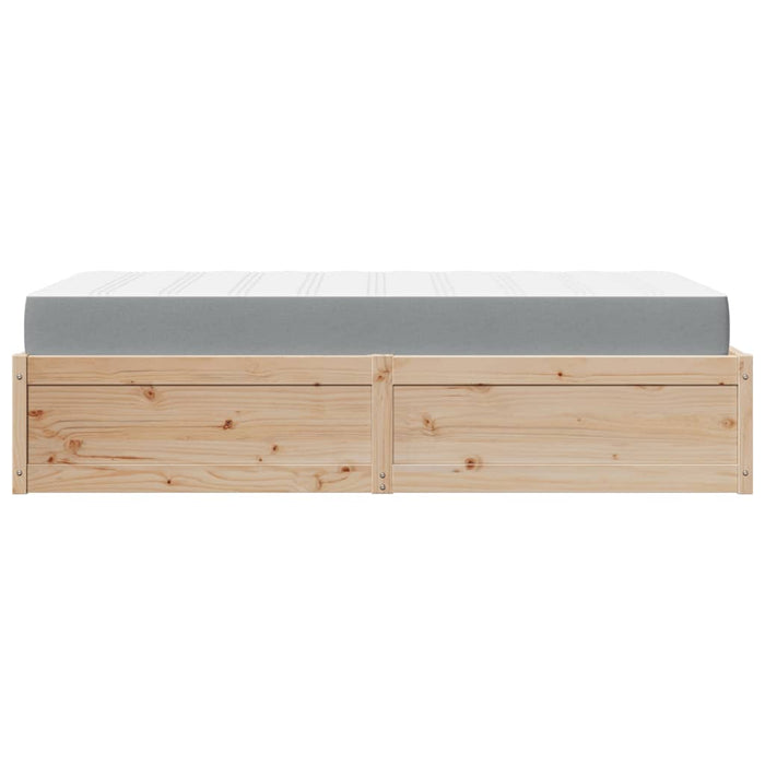 Pat cu saltea, 90x190 cm, lemn masiv pin - WALTI WALTI