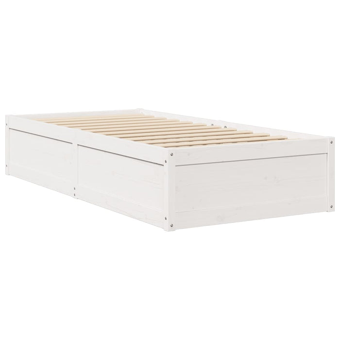Pat cu saltea, alb, 90x190 cm, lemn masiv pin - WALTI WALTI