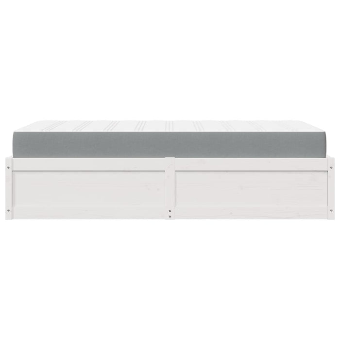 Pat cu saltea, alb, 90x190 cm, lemn masiv pin - WALTI WALTI