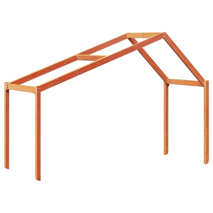 Pat supraetajat cu acoperiș maro ceruit 75x190cm lemn masiv pin - WALTI WALTI