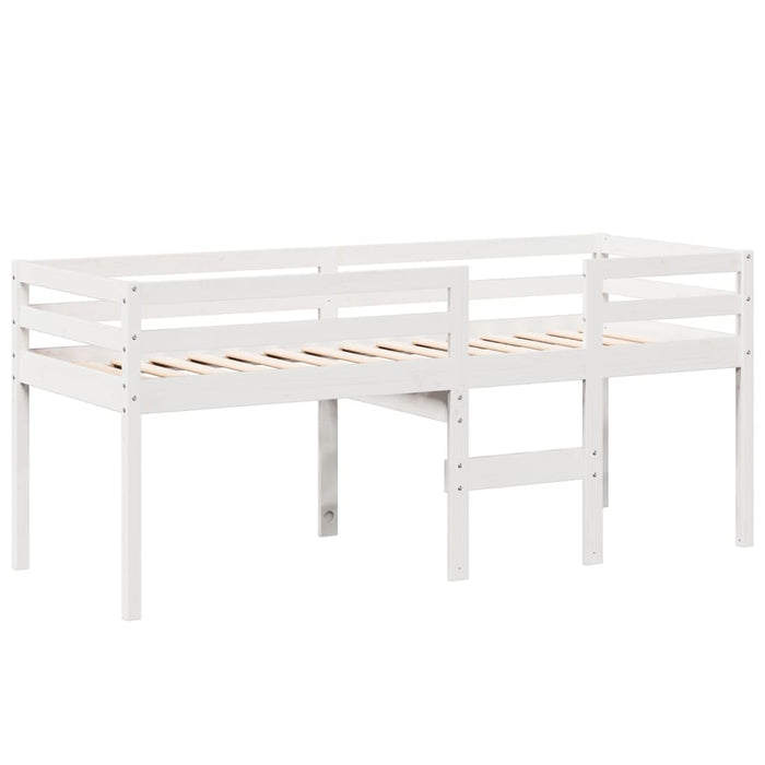 Pat înalt cu acoperiș, alb, 75x190 cm, lemn masiv de pin - WALTI WALTI