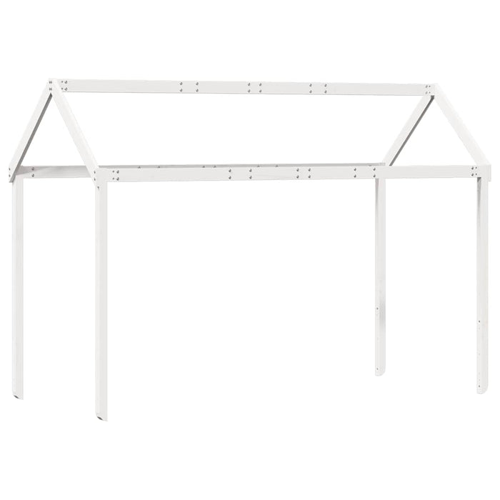 Pat înalt cu acoperiș, alb, 90x190 cm, lemn masiv de pin - WALTI WALTI