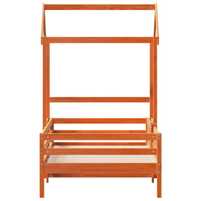 Cadru de pat cu acoperiș maro ceruit 90x190cm lemn masiv pin - WALTI WALTI