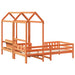 Set pat bancă cu acoperiș maro ceruit 80x200cm lemn masiv pin - WALTI WALTI