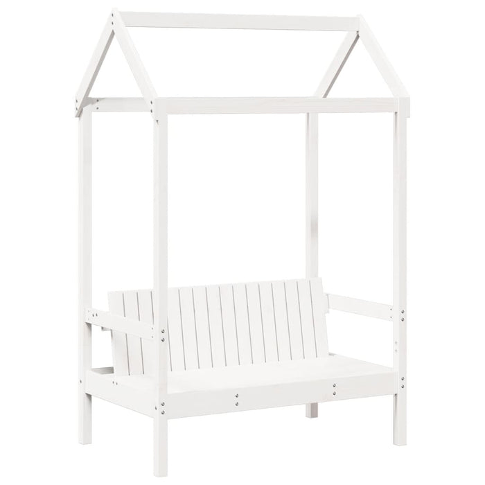 Set pat bancă cu acoperiș, alb, 75x190 cm, lemn masiv de pin WALTI