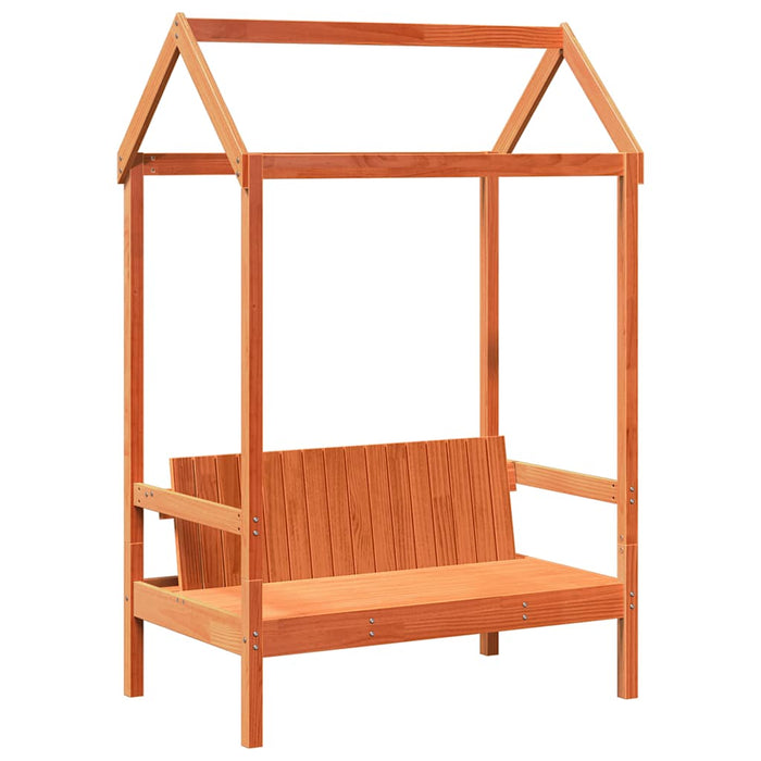 Set pat bancă cu acoperiș maro ceruit 75x190 cm lemn masiv pin - WALTI WALTI