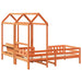 Set pat bancă cu acoperiș maro ceruit 75x190 cm lemn masiv pin - WALTI WALTI