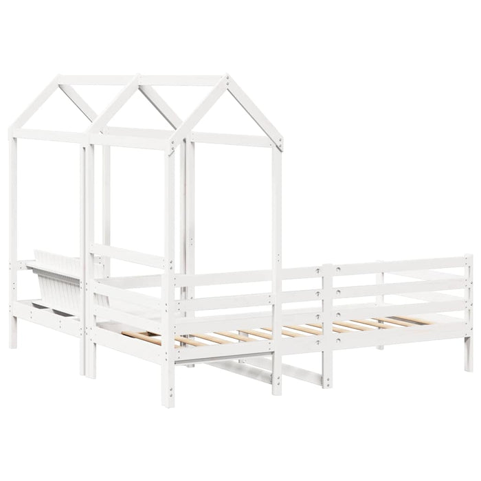 Set pat de zi/bancă cu acoperiș alb 80x200 cm lemn masiv de pin - WALTI WALTI