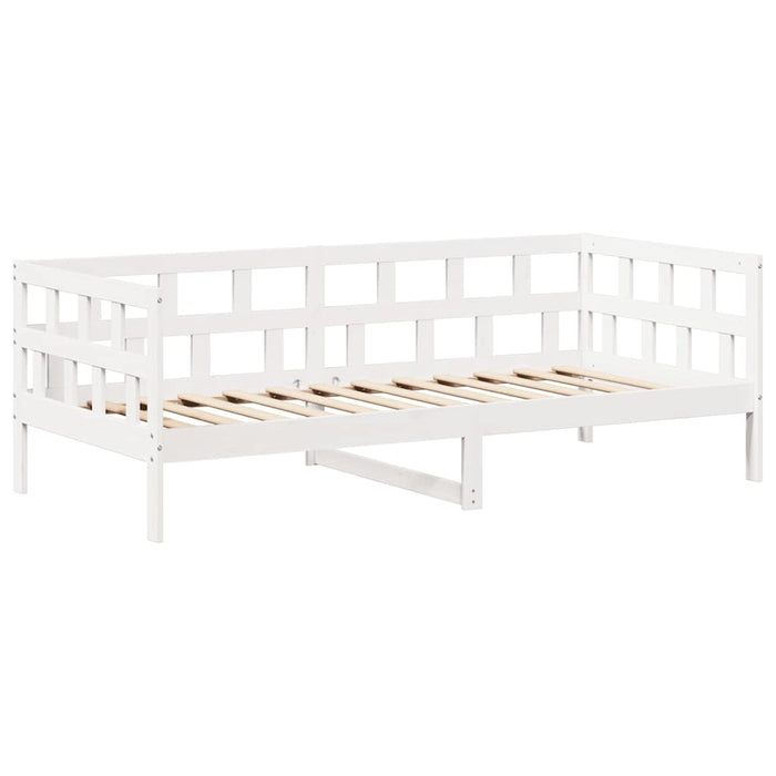 Set pat de zi/bancă cu acoperiș, alb, 80x200 cm, lemn masiv pin - WALTI WALTI
