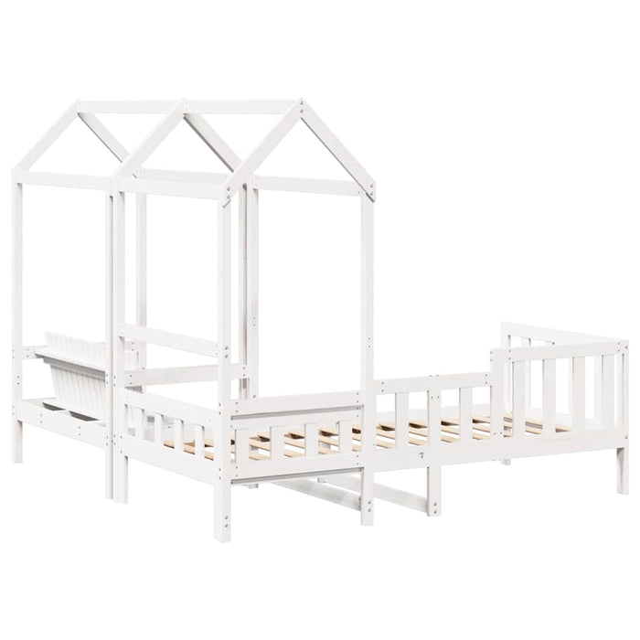 Set pat de zi/bancă cu acoperiș alb 80x200 cm lemn masiv de pin - WALTI WALTI