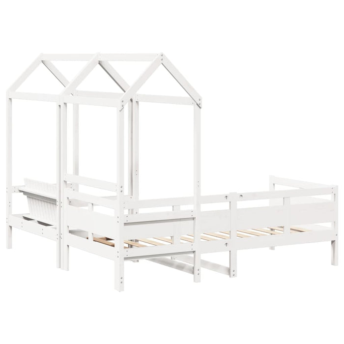 Set pat de zi/bancă cu acoperiș alb 80x200 cm lemn masiv de pin - WALTI WALTI
