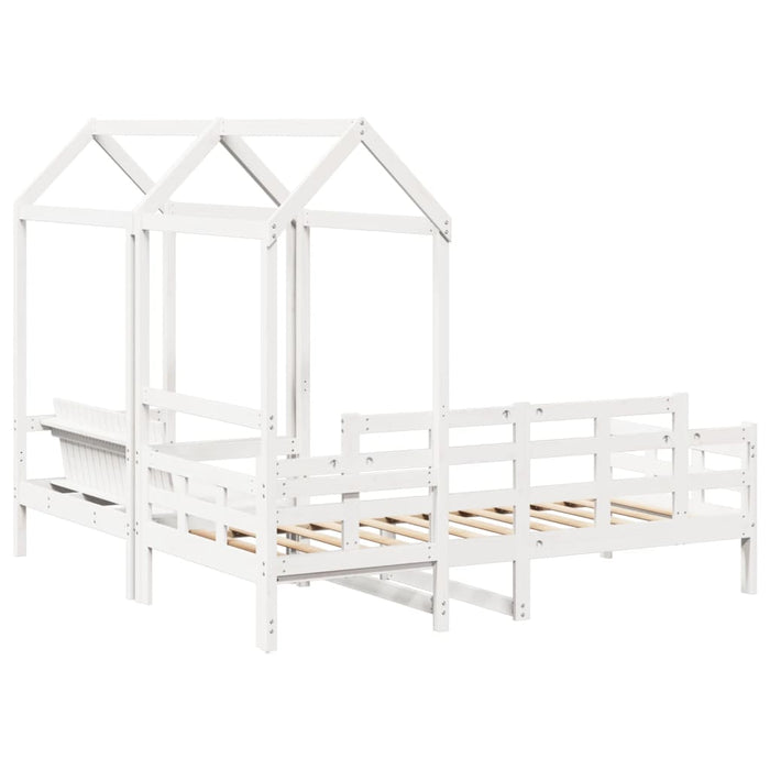 Set pat de zi/bancă cu acoperiș alb 80x200 cm lemn masiv de pin - WALTI WALTI
