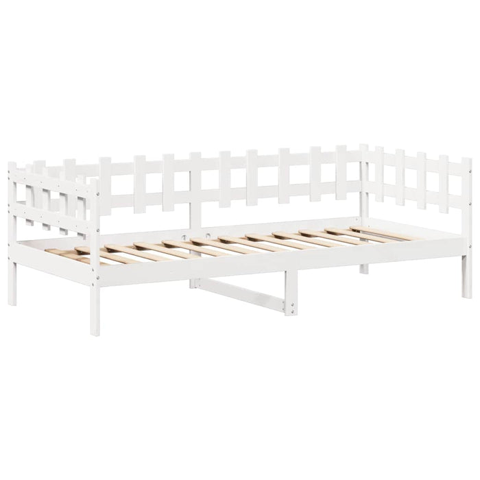 Set pat de zi/bancă cu acoperiș alb 80x200 cm lemn masiv de pin - WALTI WALTI