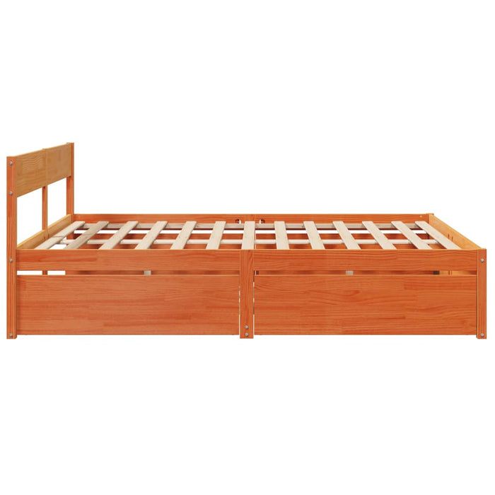 Cadru de pat fără saltea, maro ceruit 180x200 cm lemn masiv pin - WALTI WALTI