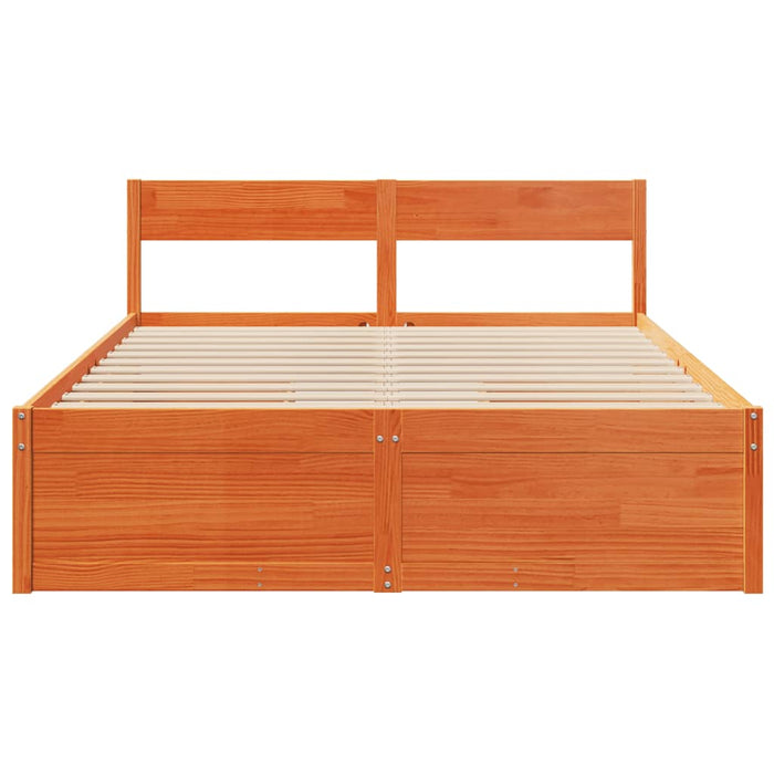 Cadru de pat fără saltea, maro ceruit 150x200 cm lemn masiv pin - WALTI WALTI