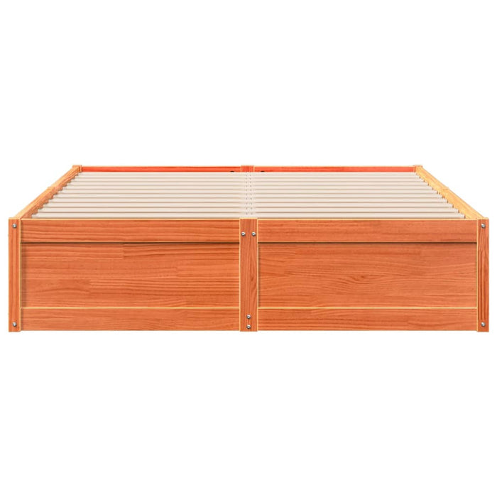 Cadru pat fără saltea, maro ceruit, 160x200 cm, lemn masiv pin - WALTI WALTI