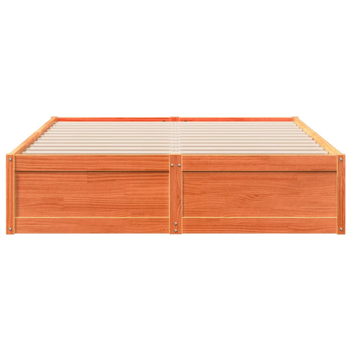 Cadru de pat fără saltea, maro ceruit 150x200 cm lemn masiv pin - WALTI WALTI