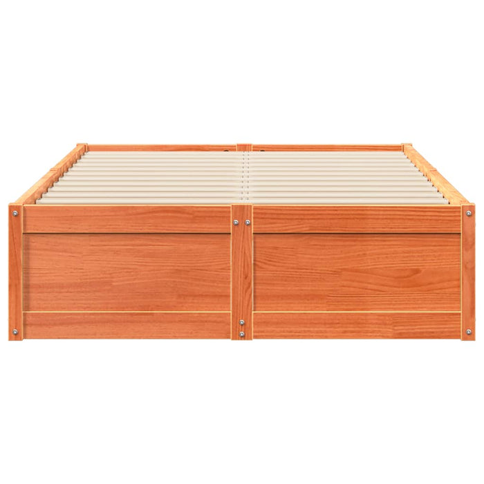 Cadru pat fără saltea, maro ceruit, 120x200 cm, lemn masiv pin - WALTI WALTI