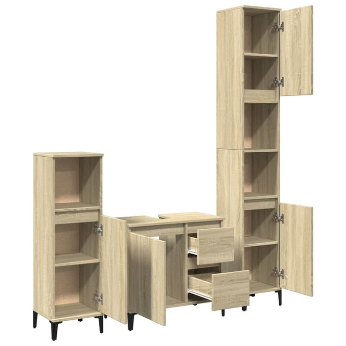 Set mobilier de baie, 3 piese, stejar sonoma, lemn prelucrat - WALTI WALTI