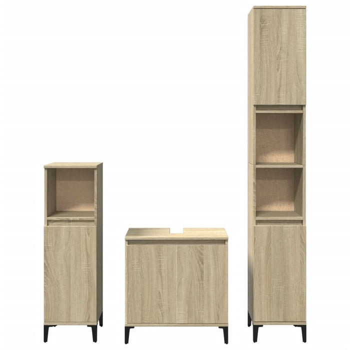 Set mobilier de baie, 3 piese, stejar sonoma, lemn prelucrat - WALTI WALTI