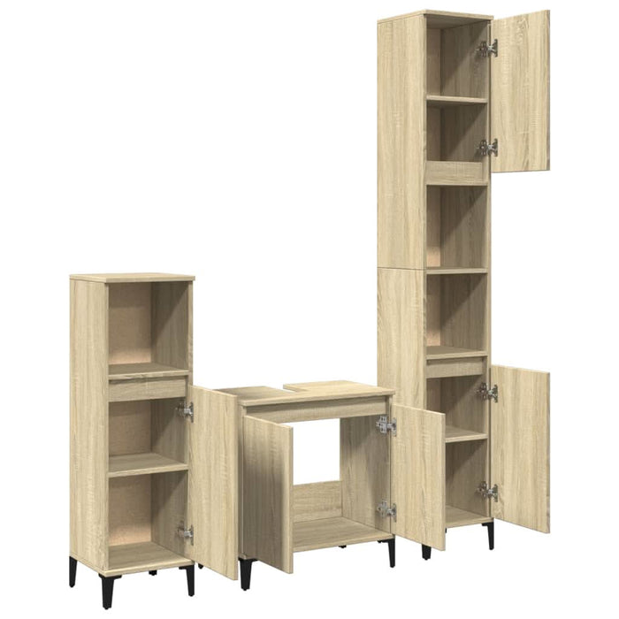 Set mobilier de baie, 3 piese, stejar sonoma, lemn prelucrat - WALTI WALTI