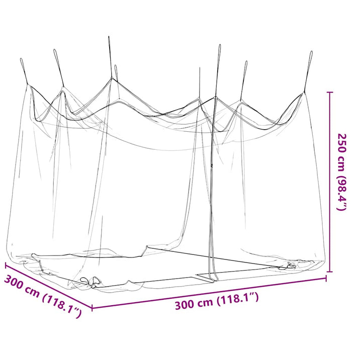 Plasă de țânțari pentru exterior 220 ochiuri neagră 300x300x250 cm WALTI