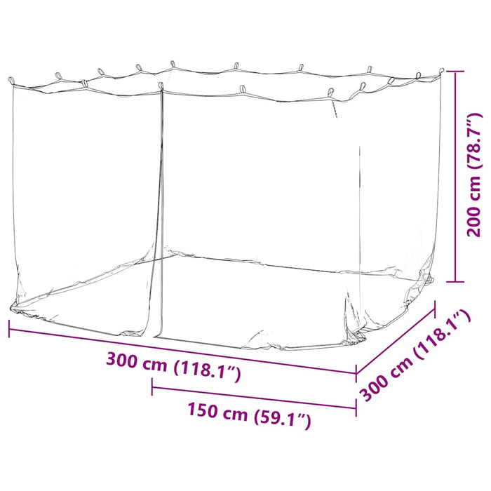 Plasă de țânțari pentru exterior 220 ochiuri neagră 300x300x200 cm WALTI