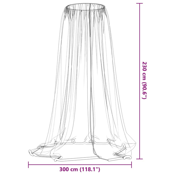 Plasa de tantari pentru umbrela 220 ochiuri negru Φ300x230 cm - WALTI WALTI