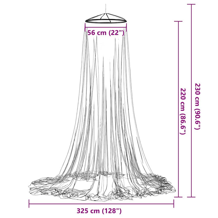 Plasa de tantari pentru pat 220 ochiuri alb 56x56x220 cm WALTI