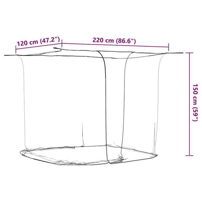 Plasa de tantari suspendata 156 ochiuri alb 220x120x150 cm WALTI