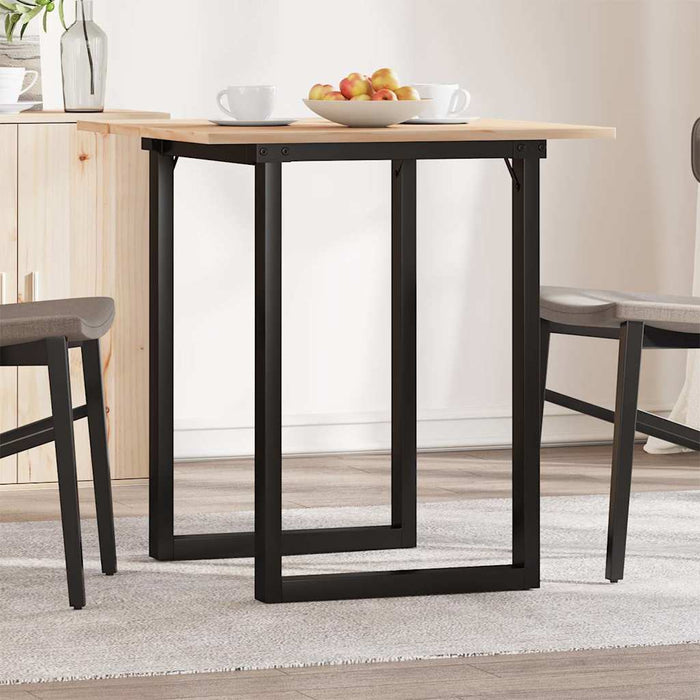 Masă de bucătărie, cadru O, 70x70x75 cm lemn masiv pin și Oţel - WALTI WALTI