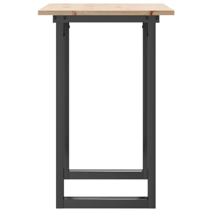 Masă de bucătărie, cadru O, 80x50x75 cm lemn masiv pin și Oţel WALTI