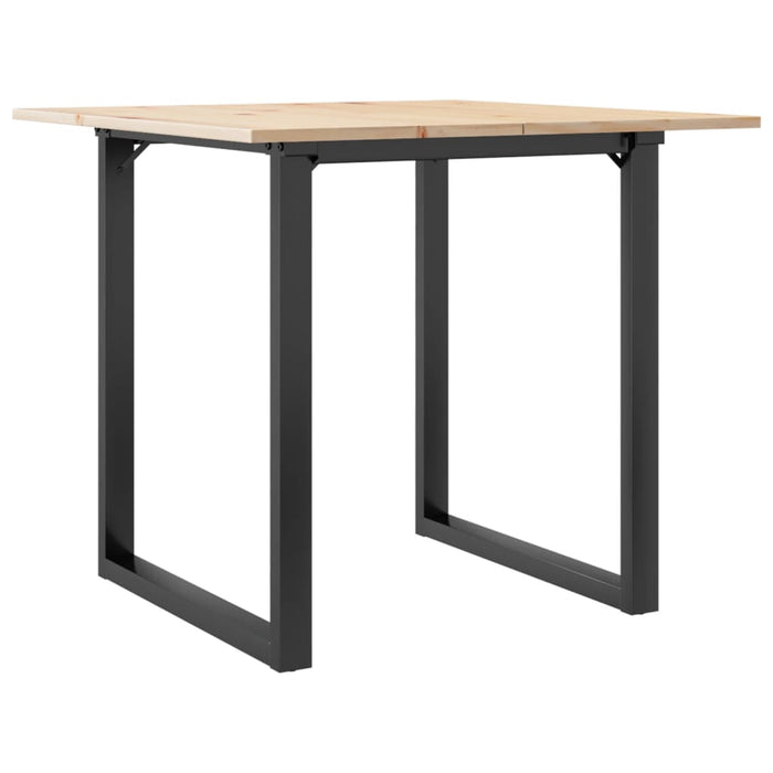 Masă de bucătărie, cadru O, 80x80x75 cm lemn masiv pin și Oţel WALTI