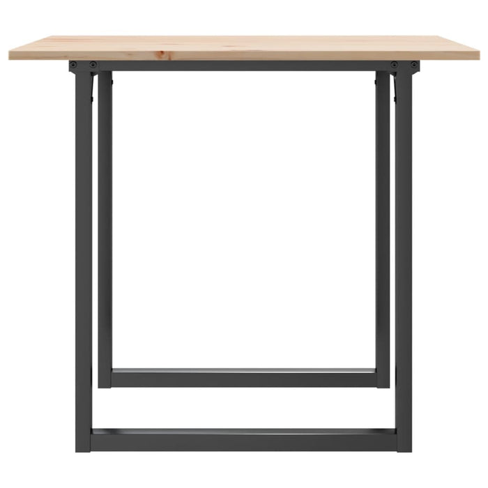 Masă de bucătărie, cadru O, 80x80x75 cm lemn masiv pin și Oţel WALTI