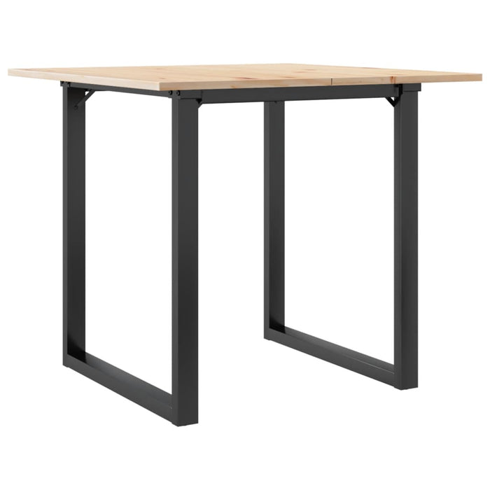 Masă de bucătărie, cadru O, 90x90x75 cm lemn masiv pin și Oţel WALTI
