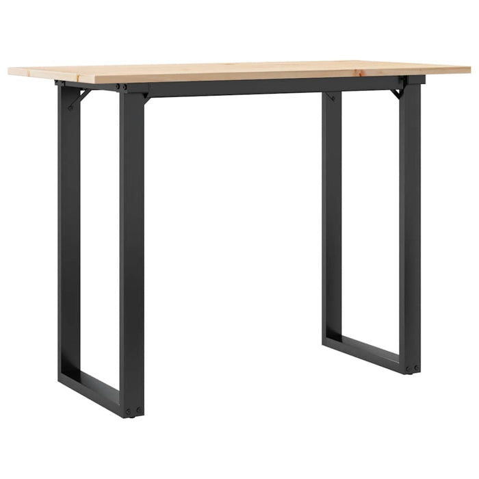 Masă de bucătărie, cadru O, 100x50x75cm lemn masiv pin și Oţel - WALTI WALTI