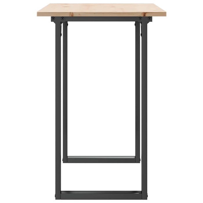 Masă de bucătărie, cadru O, 100x50x75cm lemn masiv pin și Oţel - WALTI WALTI
