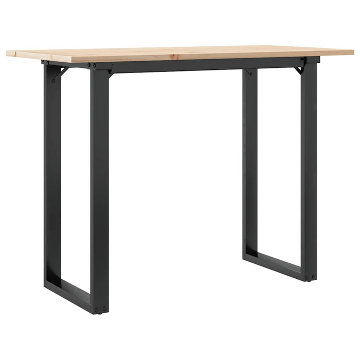 Masă de bucătărie, cadru O, 100x50x75cm lemn masiv pin și Oţel - WALTI WALTI