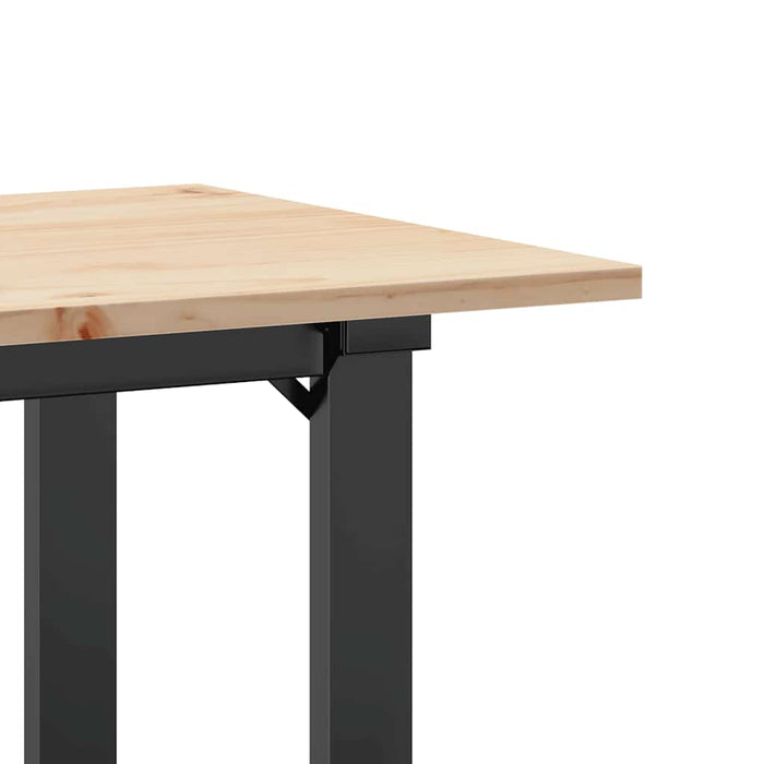 Masă de bucătărie, cadru O, 100x50x75cm lemn masiv pin și Oţel - WALTI WALTI