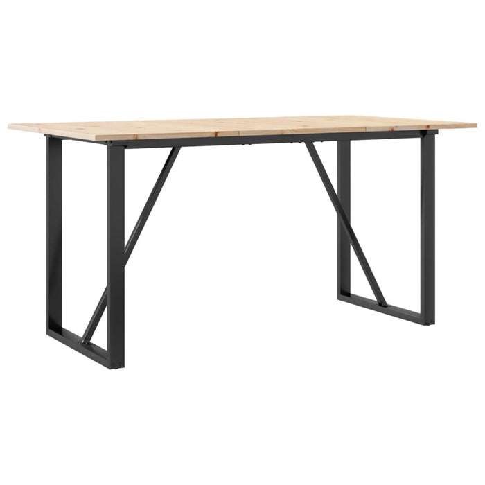 Masă de bucătărie, cadru O, 160x80x75cm lemn masiv pin și Oţel WALTI