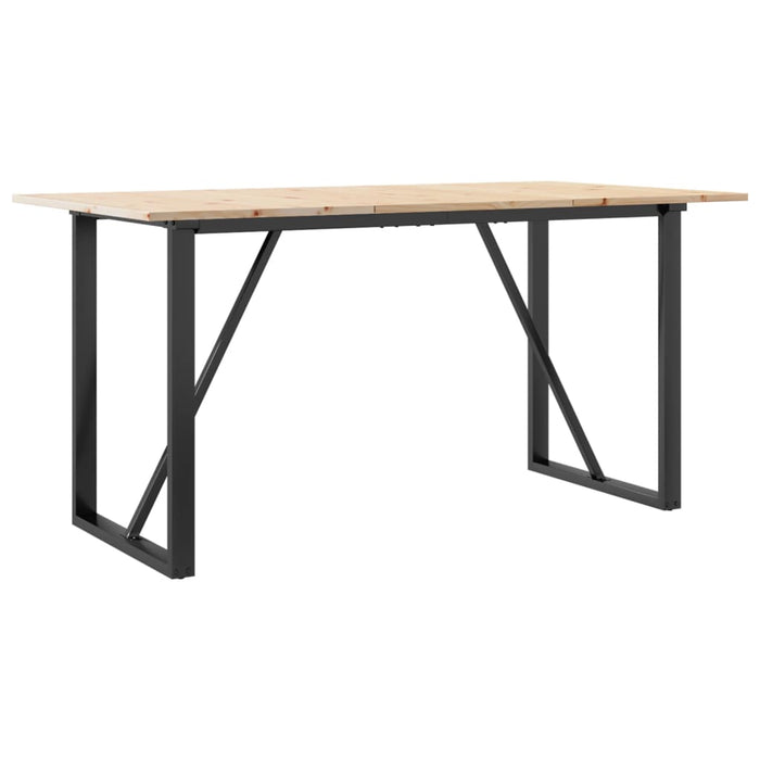 Masă de bucătărie, cadru O, 160x80x75cm lemn masiv pin și Oţel WALTI