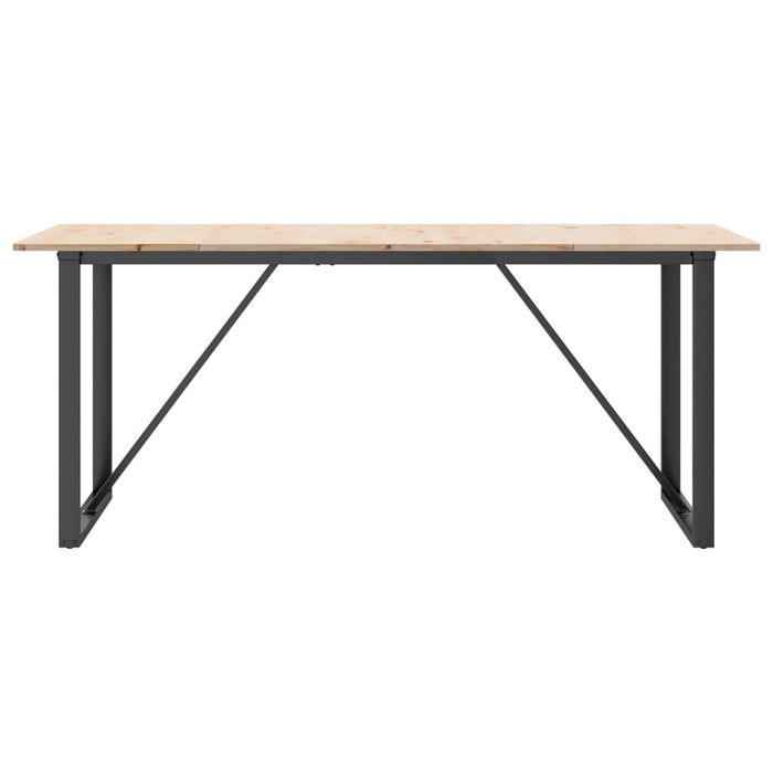 Masă de bucătărie, cadru O, 180x90x75cm lemn masiv pin și Oţel WALTI