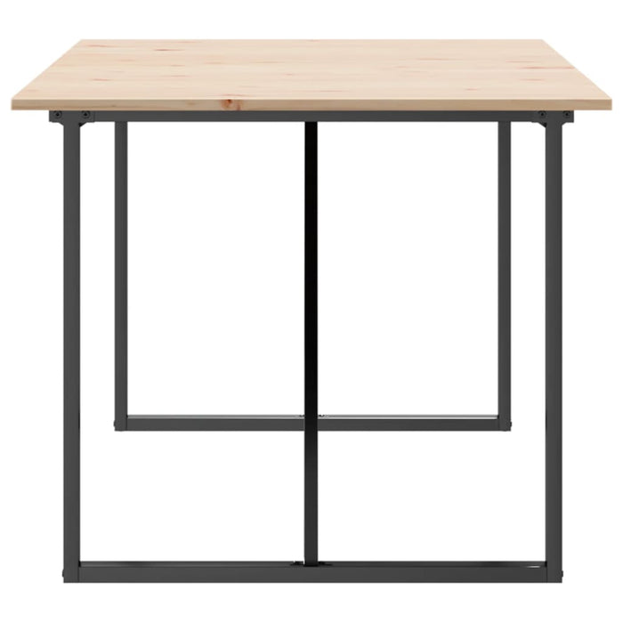 Masă de bucătărie, cadru O, 180x90x75cm lemn masiv pin și Oţel WALTI