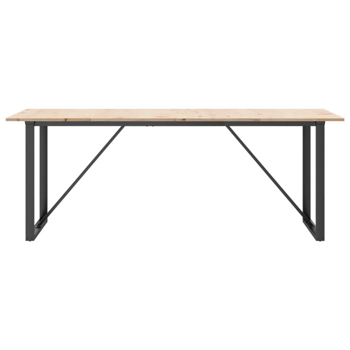 Masă bucătărie, cadru O, 200x100x75 cm lemn masiv pin și Oţel - WALTI WALTI