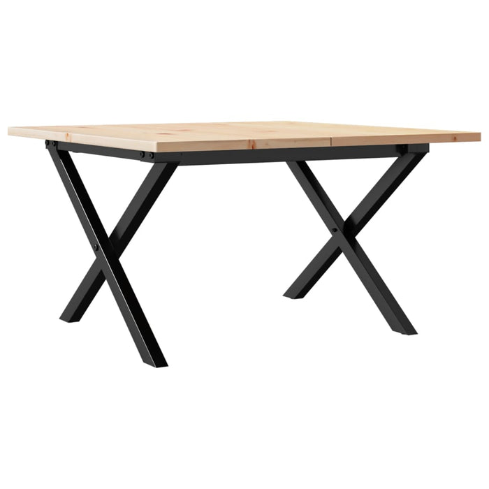 Masă de cafea, cadru X, 60x60x40 cm, lemn masiv pin și fontă - WALTI WALTI