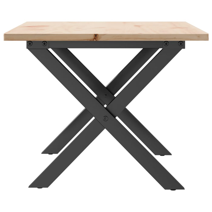 Masă de cafea, cadru X, 80x50x40 cm, lemn masiv pin și Oţel WALTI