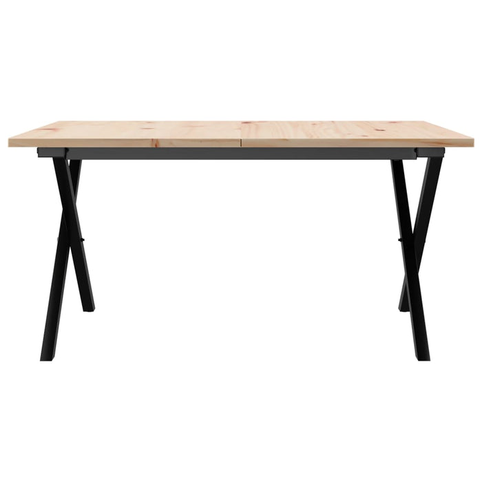 Masă de cafea, cadru X, 80x80x45 cm, lemn masiv pin și Oţel WALTI
