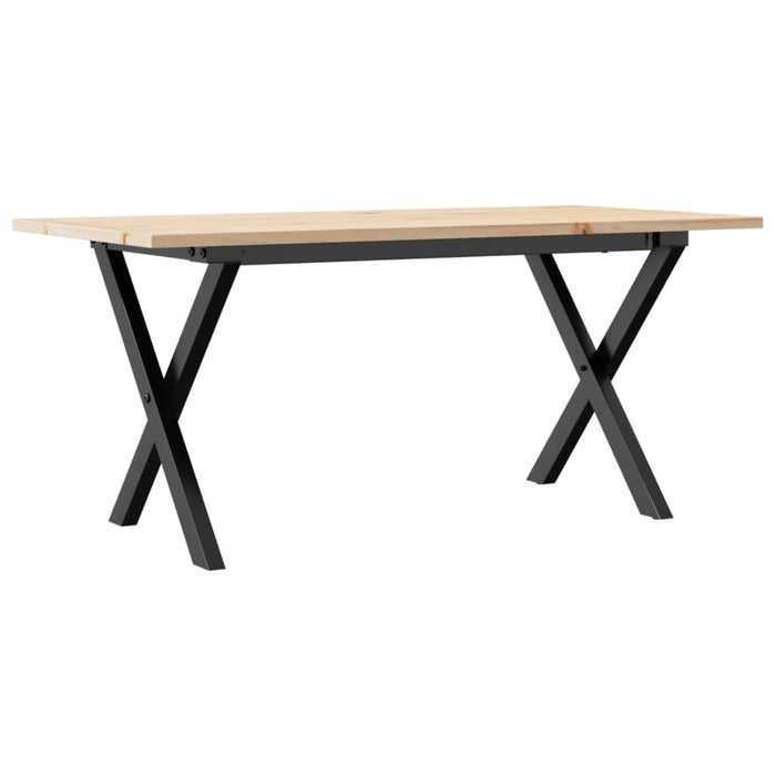 Masă de cafea, cadru X, 90x40x45 cm, lemn masiv pin și Oţel WALTI
